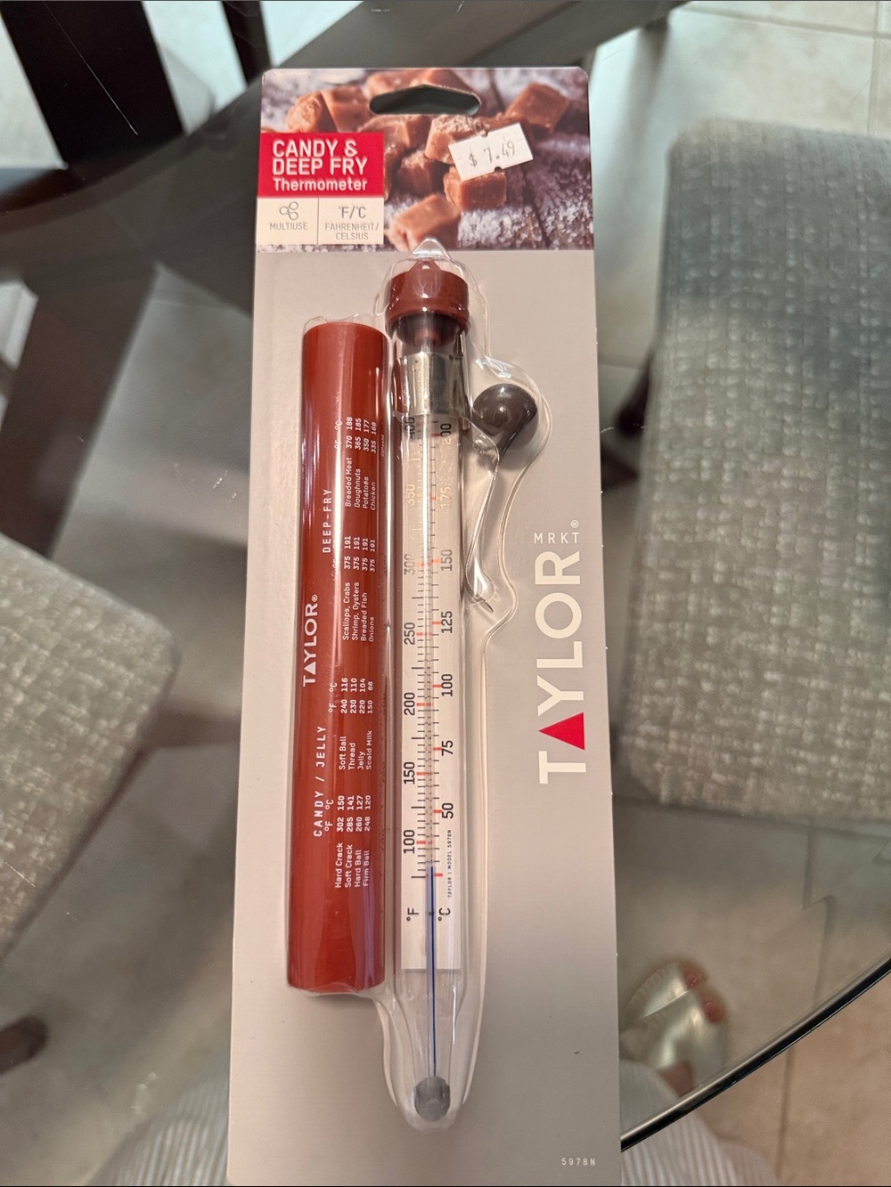 Taylor Red Candy & Deep Fry Probe Thermometer with Red Sheath